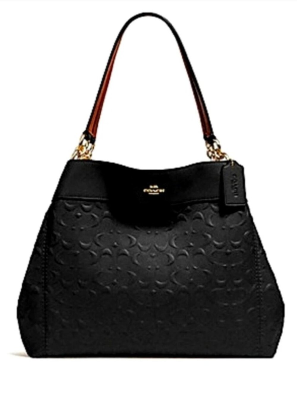 Euc Coach Lexy Black Signature Leather Shoulder Bag